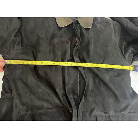 London Fog Men’s Black Zip Coat XL Reg w/ Removable Liner & Nubuck Collar - Picture 3 of 16
